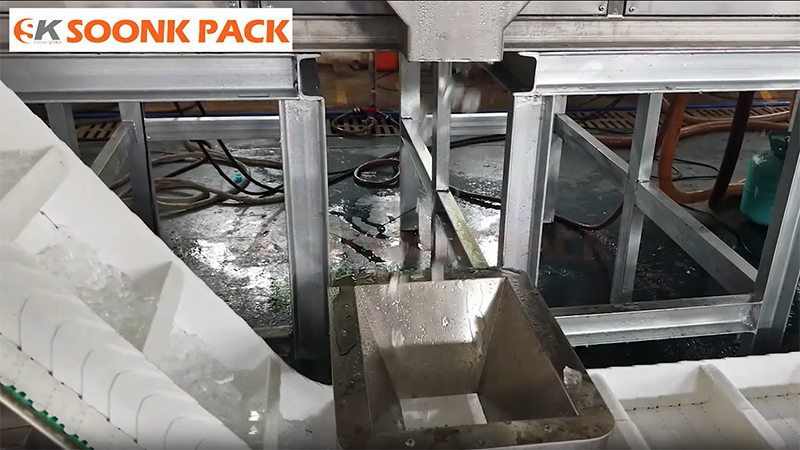 Envasadora de Hielo con Báscula Lineal de 2 Cabezales, SK-L720